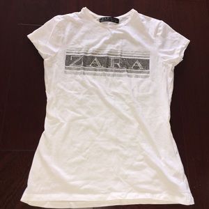 2/$20 Zara Sparkly Crystal Rhinestone Tee Top M